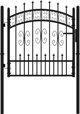 vidaXL vidaXL Furtka z grotami, czarna, 103x150 cm, malowana proszkowo stal