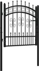 vidaXL vidaXL Furtka z grotami, czarna, 103x150 cm, malowana proszkowo stal
