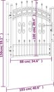 vidaXL vidaXL Furtka z grotami, czarna, 103x150 cm, malowana proszkowo stal
