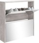 vidaXL vidaXL Szafka na buty, lustro i 2 szuflady, szary beton, 63x17x67 cm