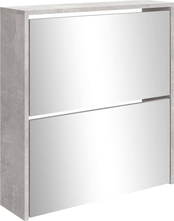 vidaXL vidaXL Szafka na buty, lustro i 2 szuflady, szary beton, 63x17x67 cm