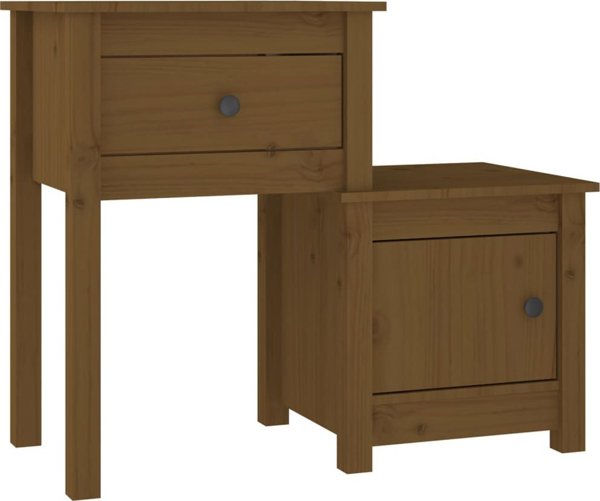 vidaXL Szafki nocne, 2 τεμ, χρώμα μέλι καφέ, 79,5x38x65,5 εκ., κατασκευή από ξύλο πεύκου