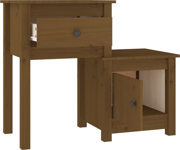 vidaXL Szafki nocne, 2 τεμ, χρώμα μέλι καφέ, 79,5x38x65,5 εκ., κατασκευή από ξύλο πεύκου