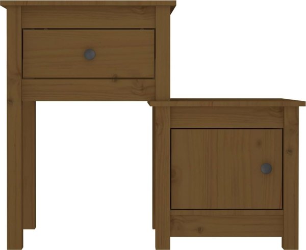 vidaXL Szafki nocne, 2 τεμ, χρώμα μέλι καφέ, 79,5x38x65,5 εκ., κατασκευή από ξύλο πεύκου