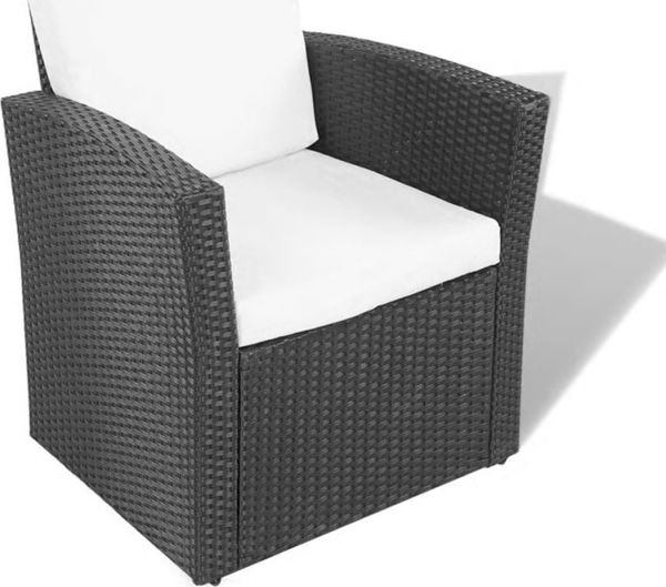 vidaXL 4-cz. zestaw wypoczynkowy do ogrodu, poduszki, rattan PE czarny