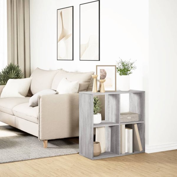 vidaXL Ράφι με Διαχωριστικό, Γκρι Δρυς Sonoma, 69,5x29x69,5 εκ.