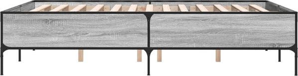 vidaXL Σκελετός κρεβατιού, γκρί δρυς sonoma, 150x200 εκ, υλικό ξυλοπαρόμοιο
