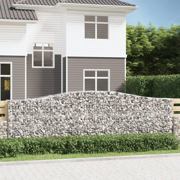 vidaXL Καμπύλος Γκαμπιόν Κουτί 400x50x120/140 εκ., Γαλβανισμένο Σίδερο