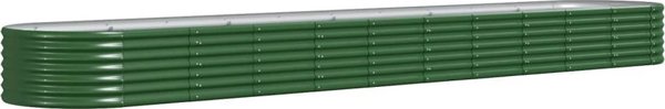 vidaXL vidaXL Donica ogrodowa, malowana proszkowo stal, 440x80x36 cm, zielona