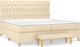 vidaXL Κρεβάτι Continental με στρώμα, κρεμ, ύφασμα, 200x200 εκ