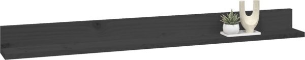 vidaXL Σετ 2 ραφιών τοίχου, γκρι, 110x11x9 εκ., οξιά μασίφ ξύλο