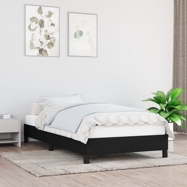 vidaXL Rama κρεβατιού, μαύρη, 80 x 200 εκ., επενδεδυμένη με ύφασμα