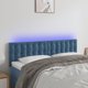 vidaXL Zaglowek do lozka z LED, ciemnoniebieski, 144x5x78/88 cm, aksamit