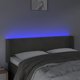 vidaXL Κεφαλάρι κρεβατιού με LED σκούρο γκρι 147x16x78/88 cm βελούδο