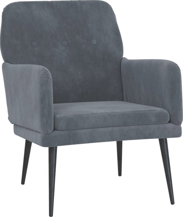 vidaXL vidaXL Fotel, ciemnoszary, 62x79x79 cm, obity aksamitem