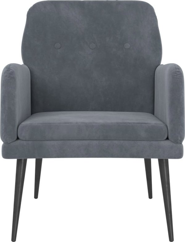 vidaXL vidaXL Fotel, ciemnoszary, 62x79x79 cm, obity aksamitem