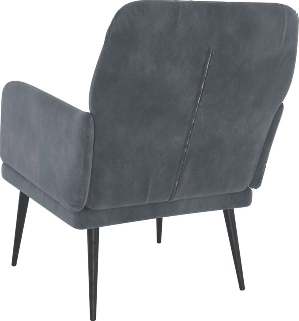 vidaXL vidaXL Fotel, ciemnoszary, 62x79x79 cm, obity aksamitem
