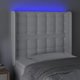 vidaXL Zaglowek do lozka z LED, bialy, 103x16x118/128 cm, sztuczna skora