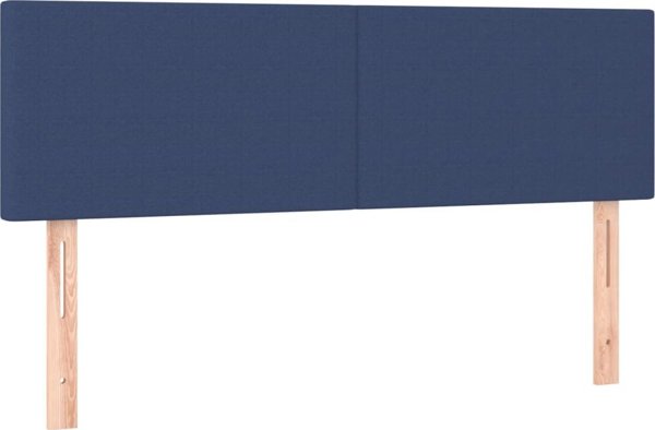 vidaXL Κρεβάτι Κοντινεντάλ με Στρώμα Μπλε 140x190 cm Υφασμάτινο