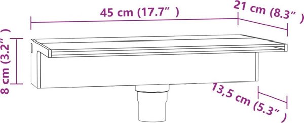 vidaXL Ροή καταρράκτη με φωτισμό RGB LED, ακρυλική, 45 cm