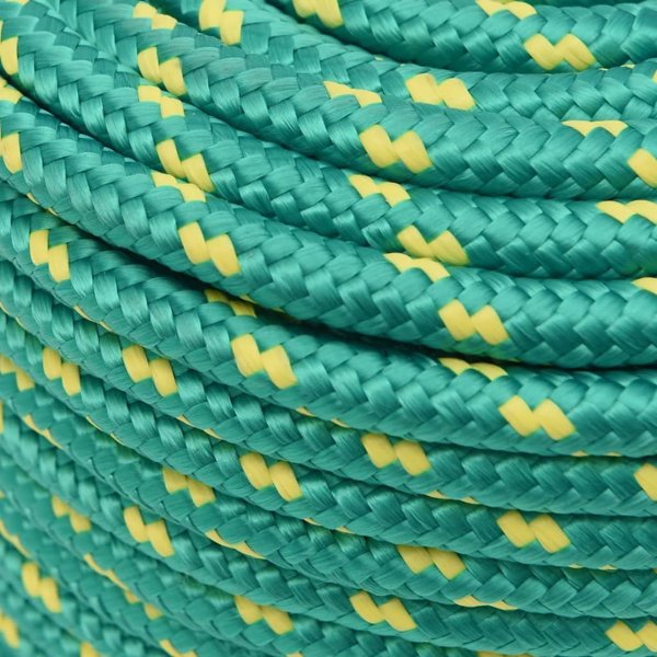 vidaXL Linka zeglarska, prasino, 14 mm, 50 m, polipropylen
