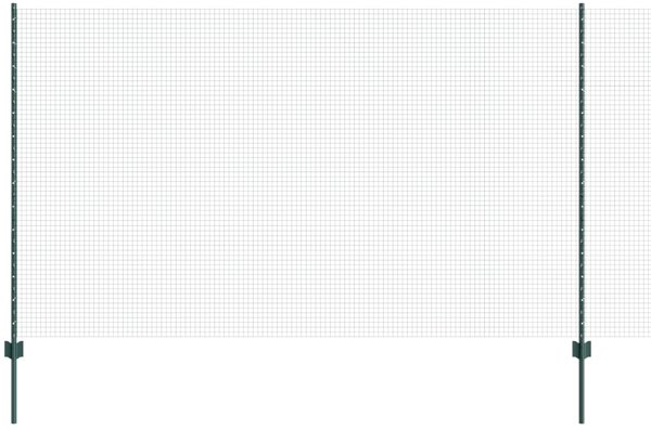vidaXL Συγκολλημένο Φράγμα Κήπου με 5 Κολώνες U, Πράσινο, 1.4x10 μ.