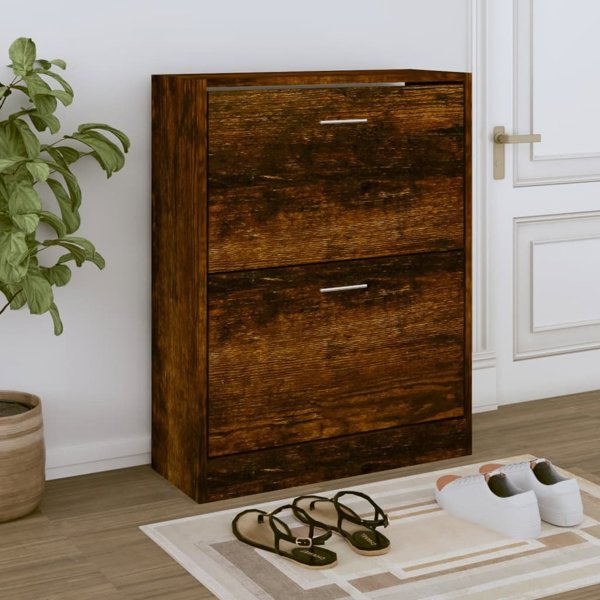 vidaXL Ράφι παπουτσιών καπνιστή δρυς 63x24x81 cm