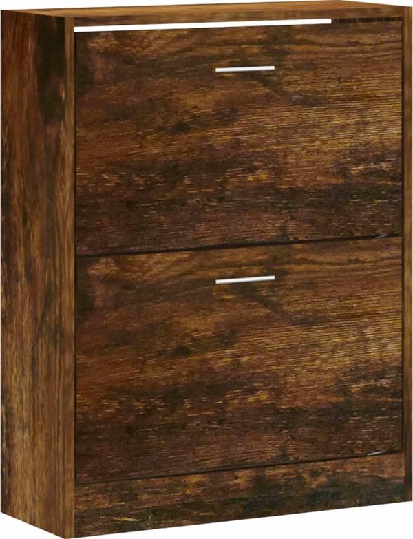 vidaXL Ράφι παπουτσιών καπνιστή δρυς 63x24x81 cm