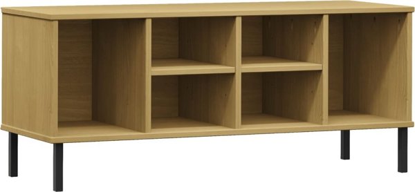 vidaXL Szafka na buty OSLO, metalowe nozki, brazowa, 106x35x45 cm