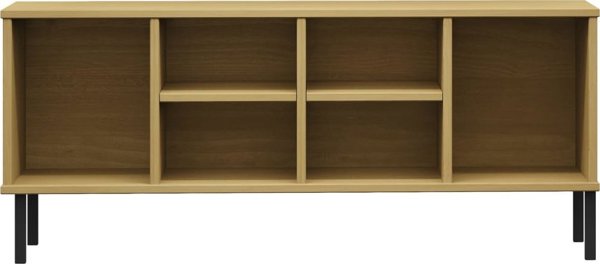 vidaXL Szafka na buty OSLO, metalowe nozki, brazowa, 106x35x45 cm