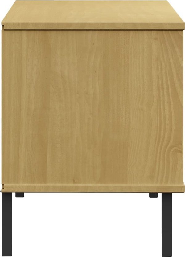 vidaXL Szafka na buty OSLO, metalowe nozki, brazowa, 106x35x45 cm