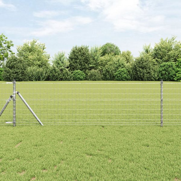 vidaXL Φράχτης Euro 0,8x10 μ. από Γαλβανισμένο Χάλυβα με 7 Κολώνες