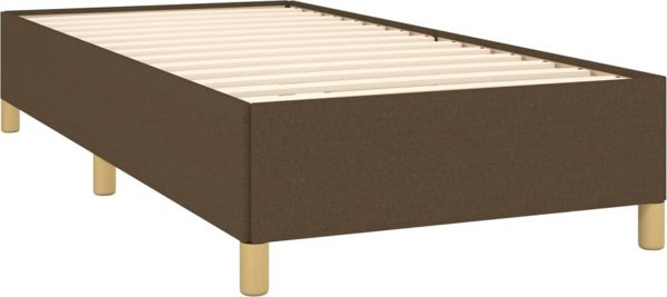 vidaXL Rama κρεβατιού, σκούρο καφέ, 90 x 200 εκ., επενδυμένο ύφασμα