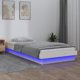 vidaXL Rama lozka z LED, biala, 75x190 cm, pojedyncza, lite drewno