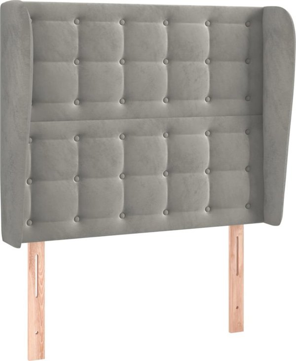 vidaXL Κεφαλάρι Uszak, ανοιχτό γκρι, 93x23x118/128 cm, βελούδο