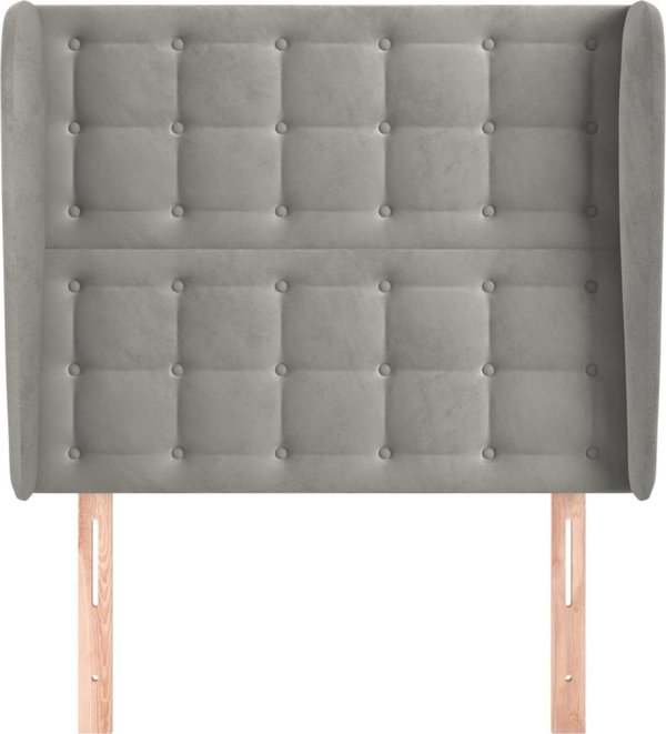 vidaXL Κεφαλάρι Uszak, ανοιχτό γκρι, 93x23x118/128 cm, βελούδο