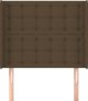 vidaXL Zaglok uszak, ciemnobrazowy, 103x16x118/128 cm, tkanina