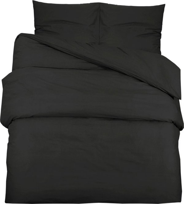 vidaXL Σετ κλινοσκεπασμάτων, μαύρο, 260x240 cm, ελαφρύ μικροΐνα
