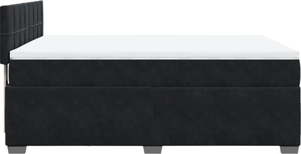 vidaXL Κρεβάτι continental με στρώμα, μαύρο, 140x200 εκ., βελούδο
