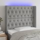 vidaXL προσκέφαλο κρεβατιού με LED, ανοιχτό γκρι, 103x16x118/128 εκ., ύφασμα