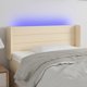 vidaXL Zaglowek do lozka z LED, kremowy, 93x16x78/88 cm, tkanina