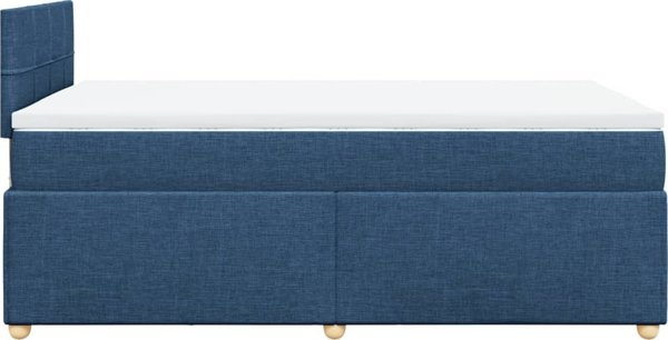 vidaXL Κοντινένταλ Κρεβάτι με Στρώμα Μπλε 120x190 εκ. με Υφασμάτινη Επένδυση