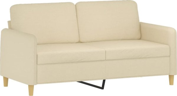 vidaXL 2-θέσιος καναπές, κρεμ, ύφασμα, 140 cm