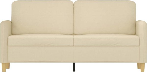 vidaXL 2-θέσιος καναπές, κρεμ, ύφασμα, 140 cm