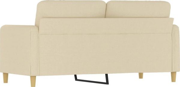 vidaXL 2-θέσιος καναπές, κρεμ, ύφασμα, 140 cm