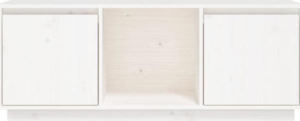 vidaXL Szafka pod TV, biala, 110,5x35x44 cm, lite drewno sosnowe