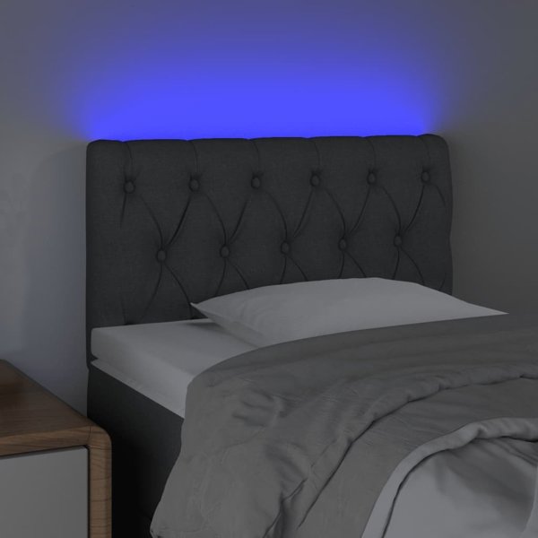 vidaXL Επικεφαλάρι κρεβατιού με LED, Ανοιχτό γκρι, 80x7x78/88 cm, Υφασμα
