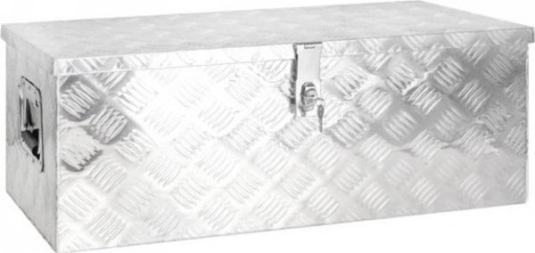 vidaXL Skrzynka do przechowywania, srebrna, 80x39x30 cm, aluminium