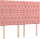 vidaXL Κεφαλάρι κρεβατιού με LED, ροζ, 144x7x118/128 cm, βελούδο