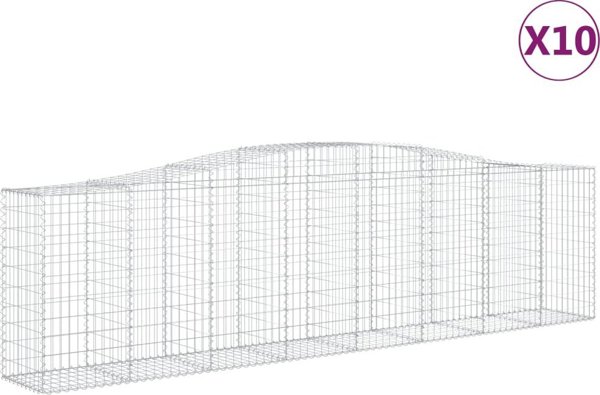 vidaXL Kosze gabionowe, 10 τεμ, 400x50x100/120 εκ, γαλβανισμένο σίδερο